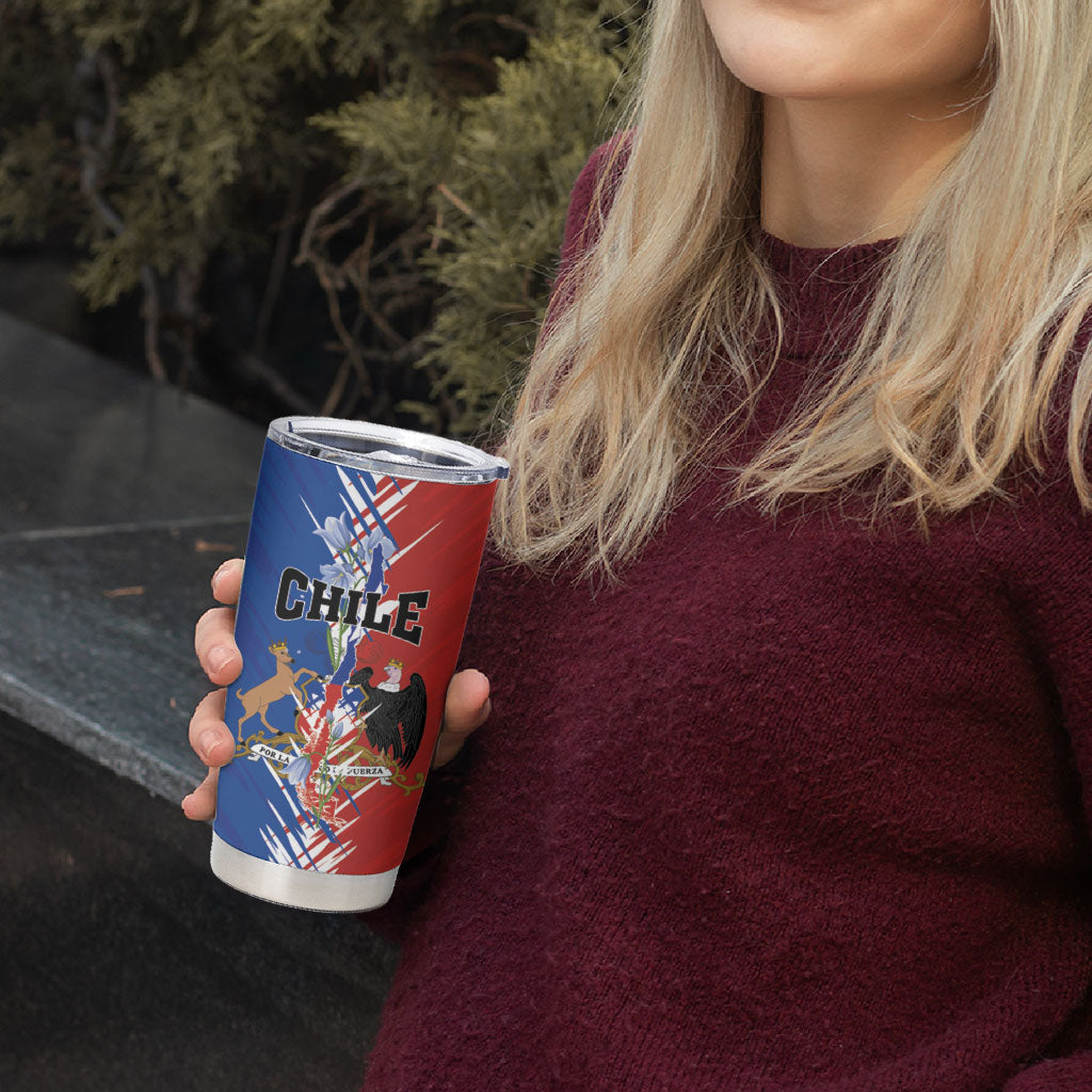 Personalized Chile Flag Map Tumbler Cup Happy Independence Day