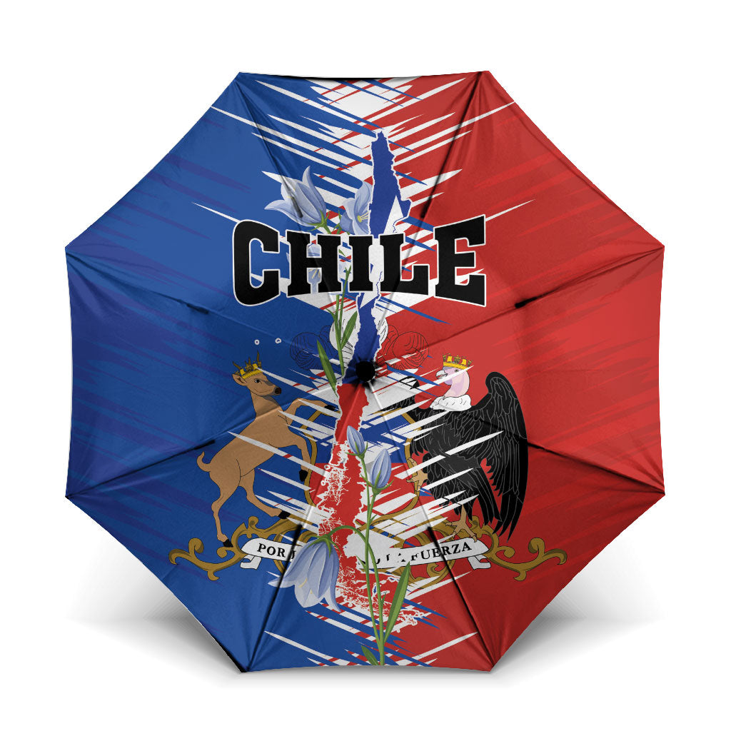 Chile Flag Map Umbrella Happy Independence Day