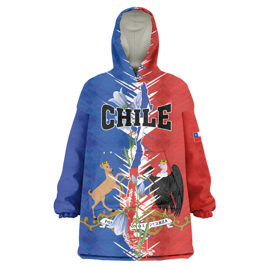 Personalized Chile Flag Map Wearable Blanket Hoodie Happy Independence Day