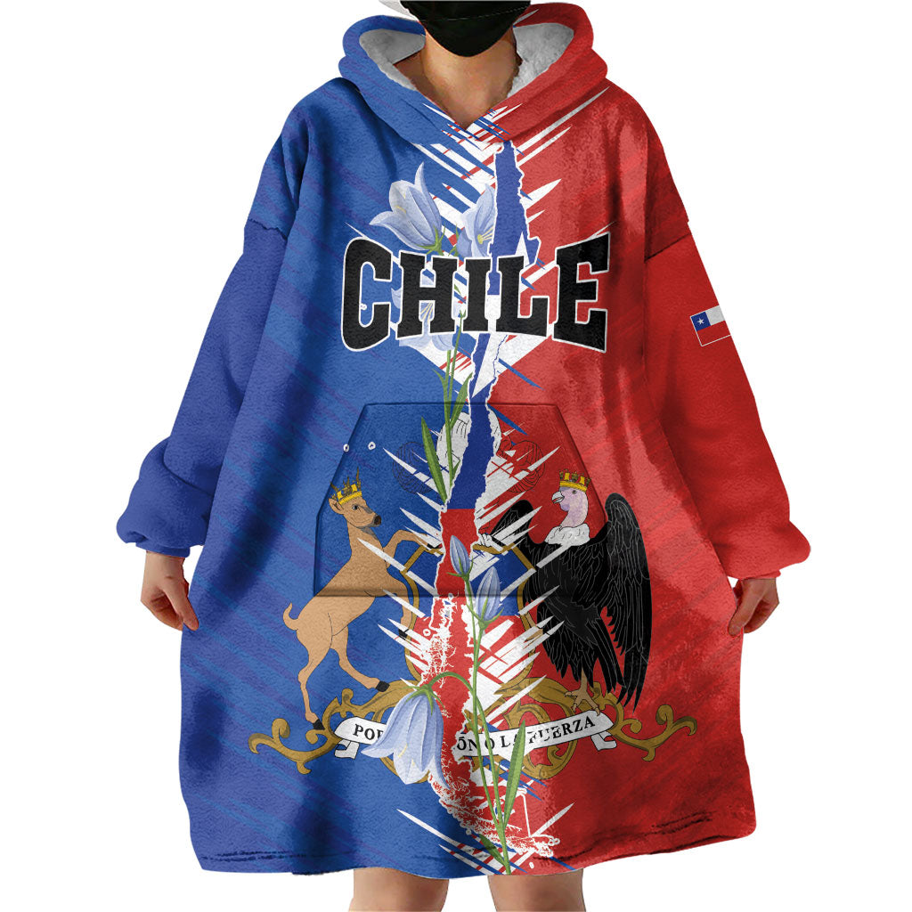 Personalized Chile Flag Map Wearable Blanket Hoodie Happy Independence Day
