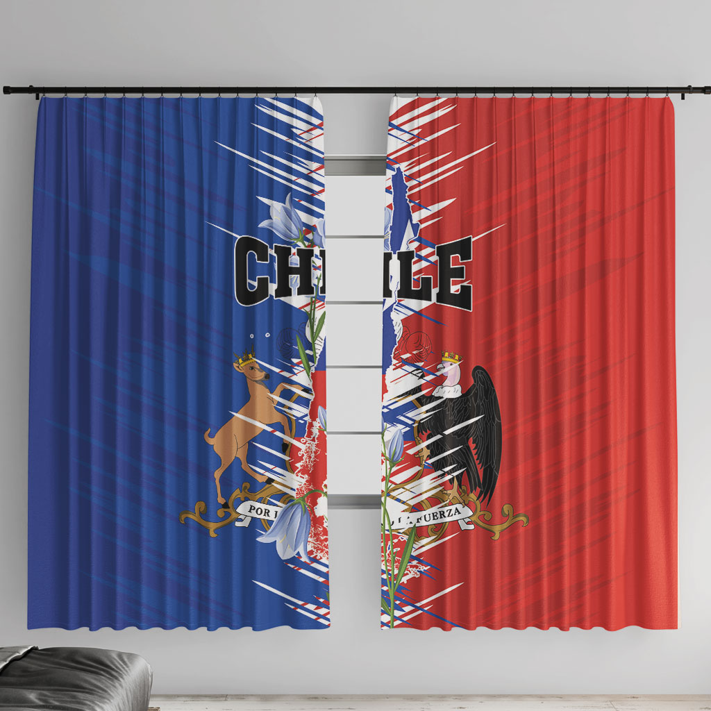 Chile Flag Map Window Curtain Happy Independence Day