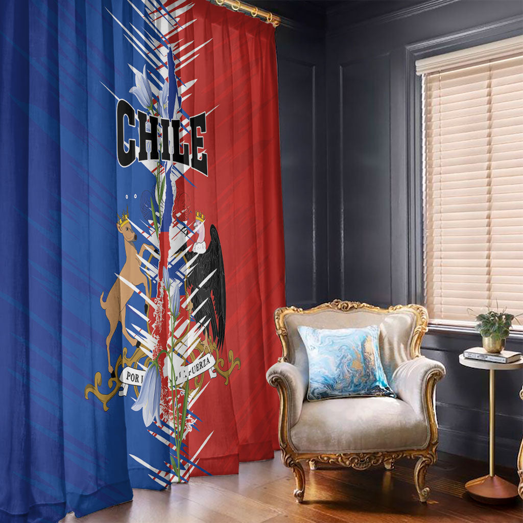Chile Flag Map Window Curtain Happy Independence Day