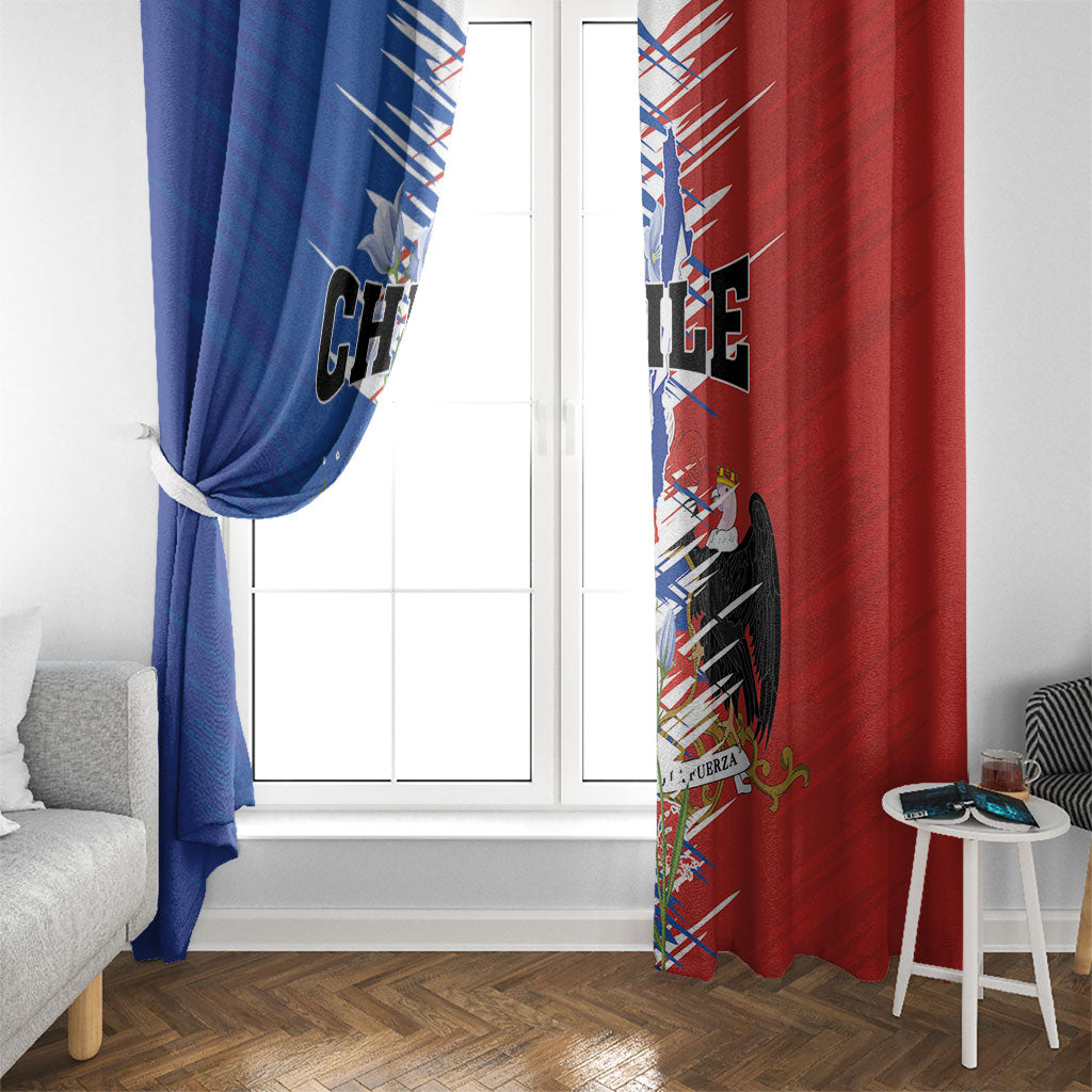 Chile Flag Map Window Curtain Happy Independence Day