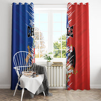 Chile Flag Map Window Curtain Happy Independence Day