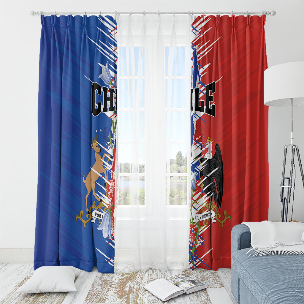 Chile Flag Map Window Curtain Happy Independence Day