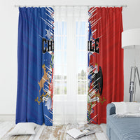 Chile Flag Map Window Curtain Happy Independence Day