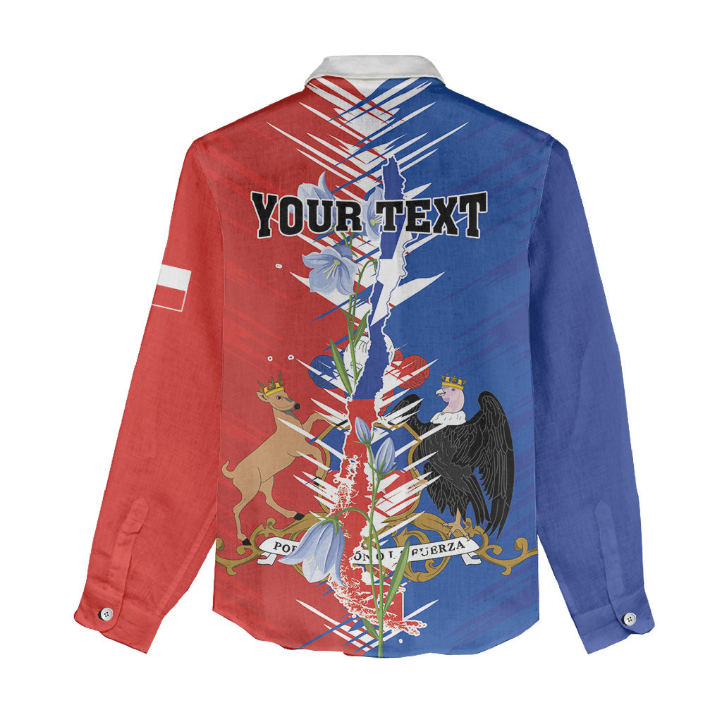 Personalized Chile Flag Map Women Casual Shirt Happy Independence Day