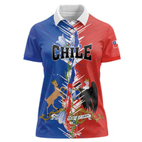 Personalized Chile Flag Map Women Polo Shirt Happy Independence Day
