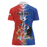 Personalized Chile Flag Map Women Polo Shirt Happy Independence Day