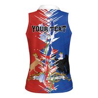 Personalized Chile Flag Map Women Sleeveless Polo Shirt Happy Independence Day