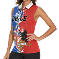 Personalized Chile Flag Map Women Sleeveless Polo Shirt Happy Independence Day