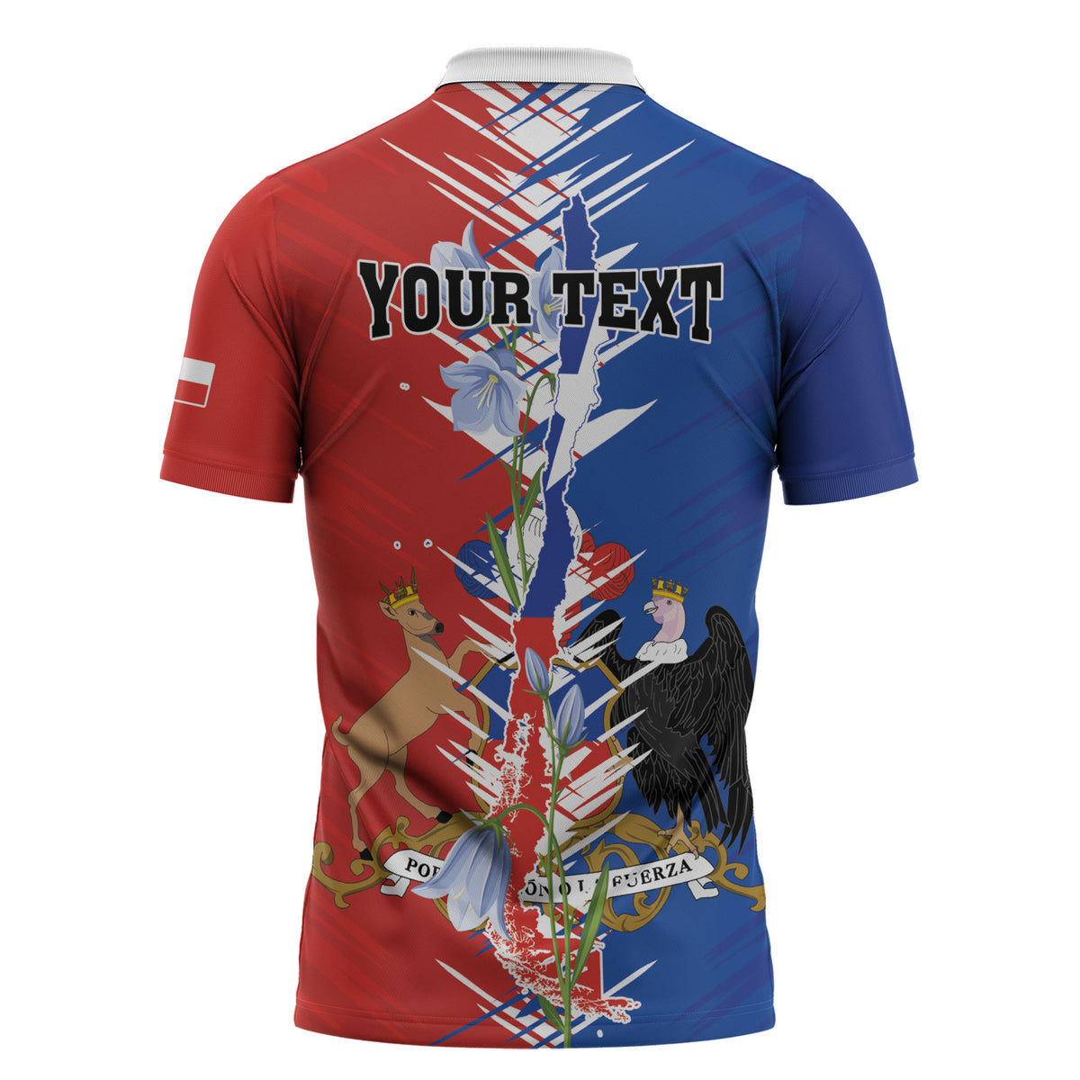 Personalized Chile Flag Map Zipper Polo Shirt Happy Independence Day