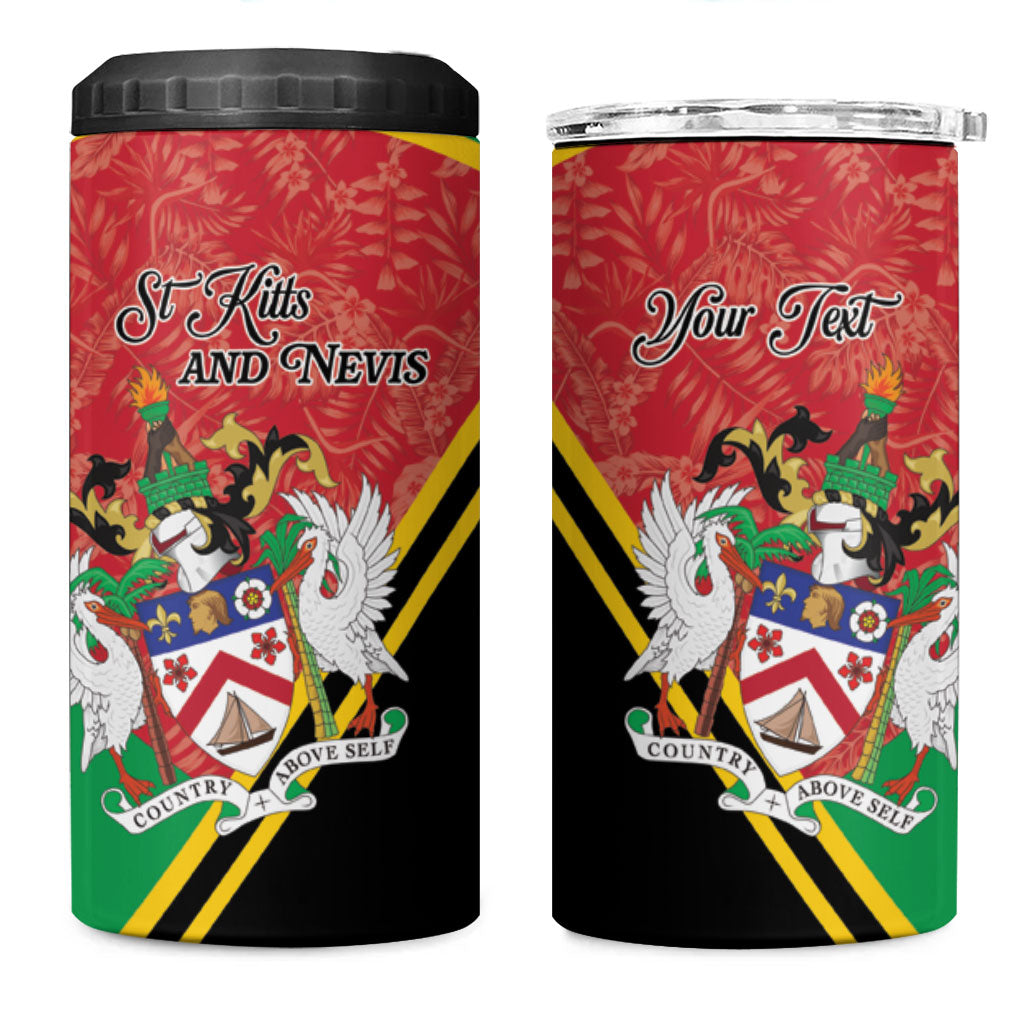 Personalized Saint Kitts and Nevis 4 in 1 Can Cooler Tumbler Happy Independence Day