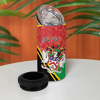 Personalized Saint Kitts and Nevis 4 in 1 Can Cooler Tumbler Happy Independence Day