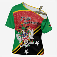 Personalized Saint Kitts and Nevis Cross Shoulder Shirt Happy Independence Day
