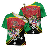 Personalized Saint Kitts and Nevis Cross Shoulder Shirt Happy Independence Day