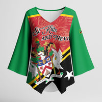 Personalized Saint Kitts and Nevis Kimono Sleeve Blouse Happy Independence Day
