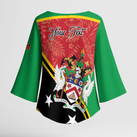 Personalized Saint Kitts and Nevis Kimono Sleeve Blouse Happy Independence Day