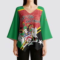 Personalized Saint Kitts and Nevis Kimono Sleeve Blouse Happy Independence Day