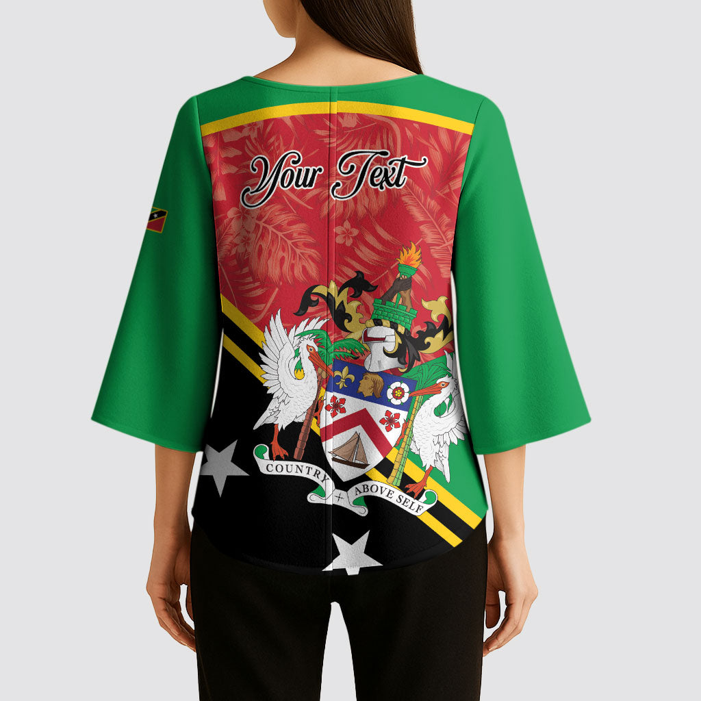 Personalized Saint Kitts and Nevis Kimono Sleeve Blouse Happy Independence Day