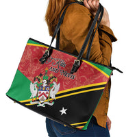 Saint Kitts and Nevis Leather Tote Bag Happy Independence Day