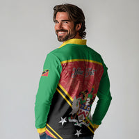 Personalized Saint Kitts and Nevis Long Sleeve Polo Shirt Happy Independence Day