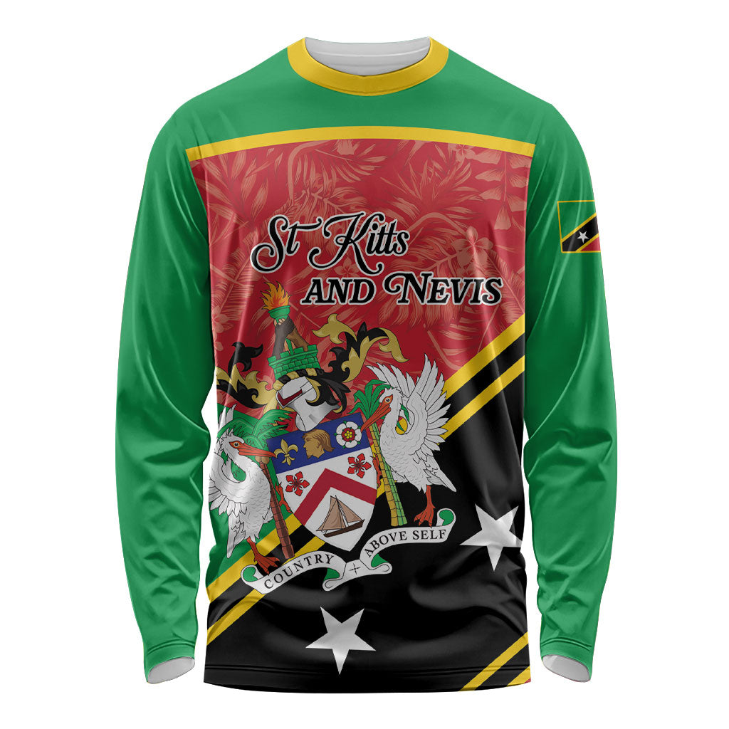 Personalized Saint Kitts and Nevis Long Sleeve Shirt Happy Independence Day
