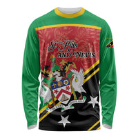 Personalized Saint Kitts and Nevis Long Sleeve Shirt Happy Independence Day