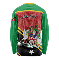 Personalized Saint Kitts and Nevis Long Sleeve Shirt Happy Independence Day