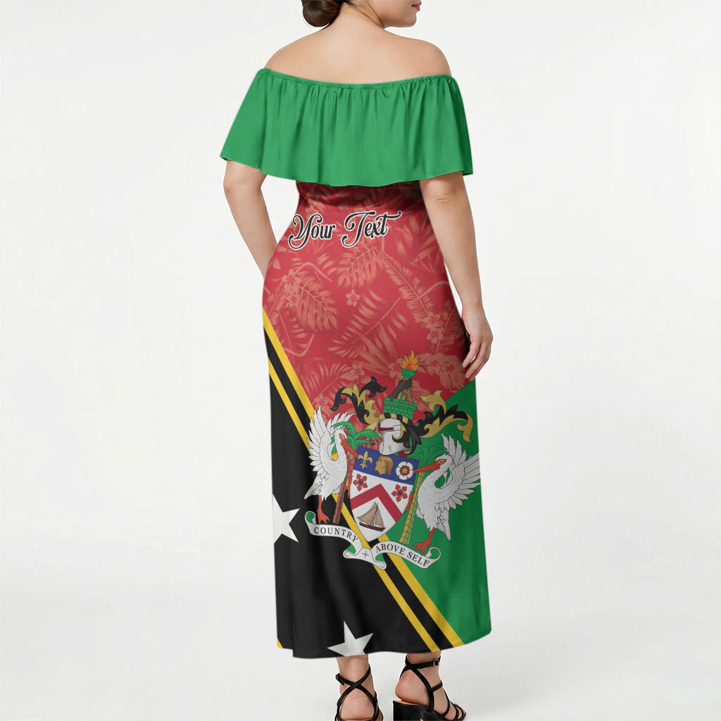 Personalized Saint Kitts and Nevis Off Shoulder Maxi Dress Happy Independence Day