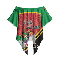 Personalized Saint Kitts and Nevis Off Shoulder Wrap Waist Top Happy Independence Day