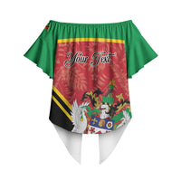 Personalized Saint Kitts and Nevis Off Shoulder Wrap Waist Top Happy Independence Day