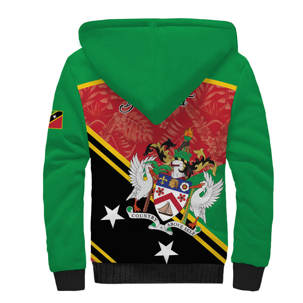 Personalized Saint Kitts and Nevis Sherpa Hoodie Happy Independence Day