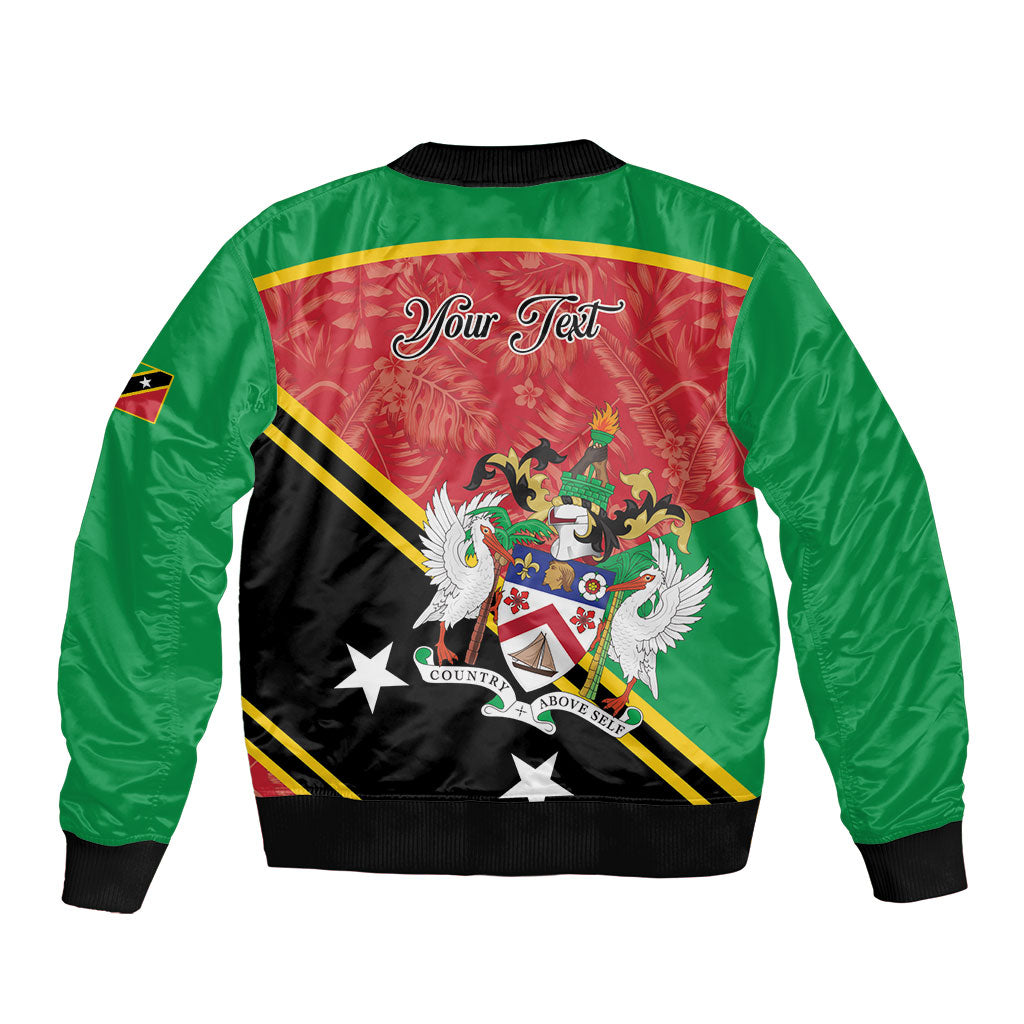 Personalized Saint Kitts and Nevis Sleeve Zip Bomber Jacket Happy Independence Day