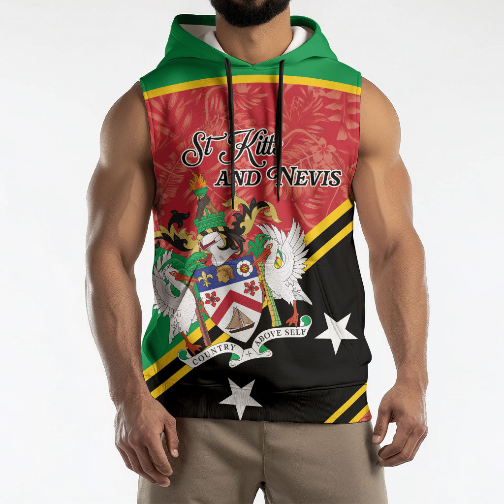 Personalized Saint Kitts and Nevis Sleeveless Hoodie Happy Independence Day