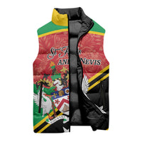 Personalized Saint Kitts and Nevis Sleeveless Puffer Jacket Happy Independence Day