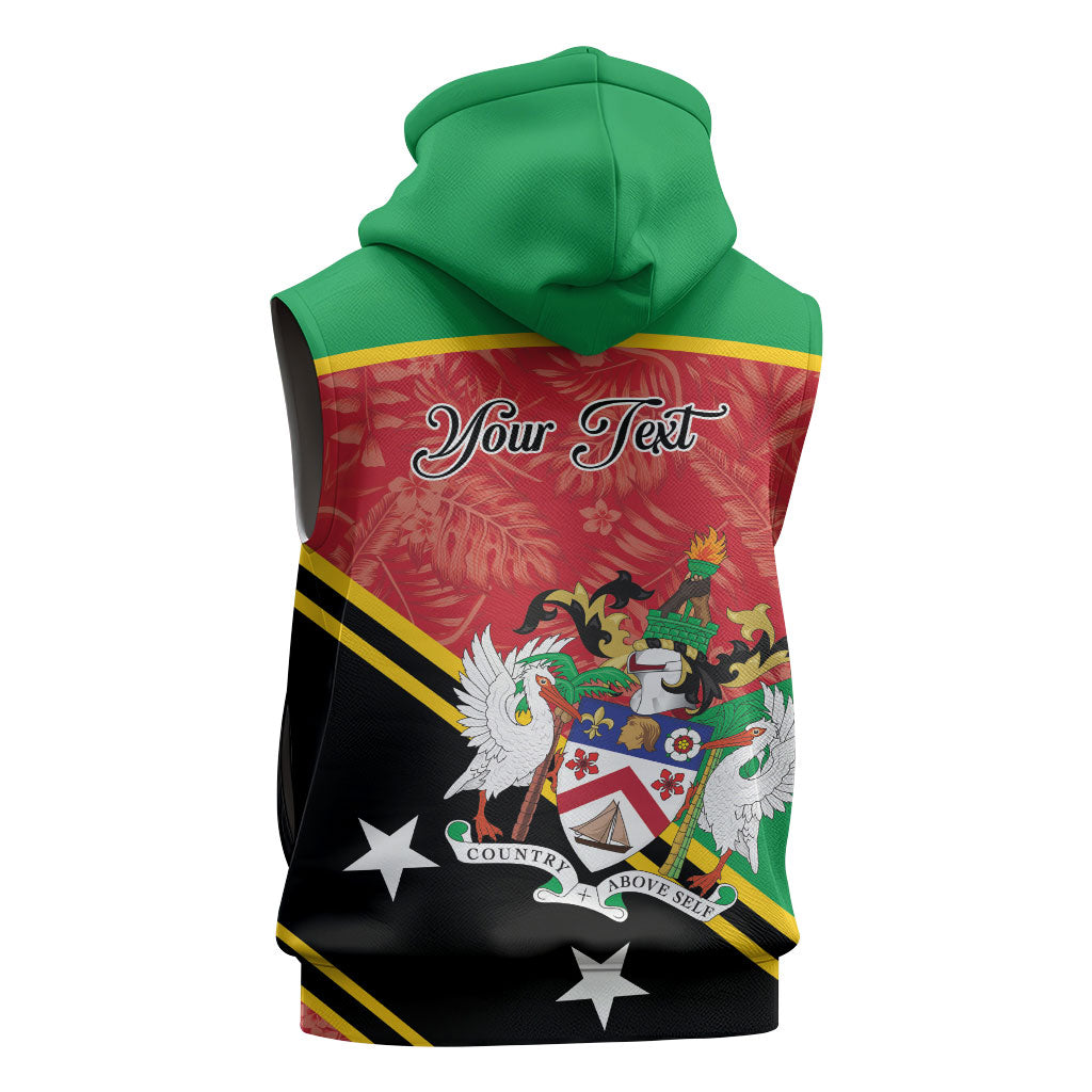 Personalized Saint Kitts and Nevis Sleeveless Zip Hoodie Happy Independence Day