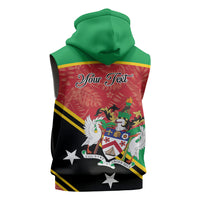 Personalized Saint Kitts and Nevis Sleeveless Zip Hoodie Happy Independence Day