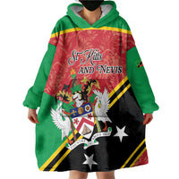 Personalized Saint Kitts and Nevis Wearable Blanket Hoodie Happy Independence Day