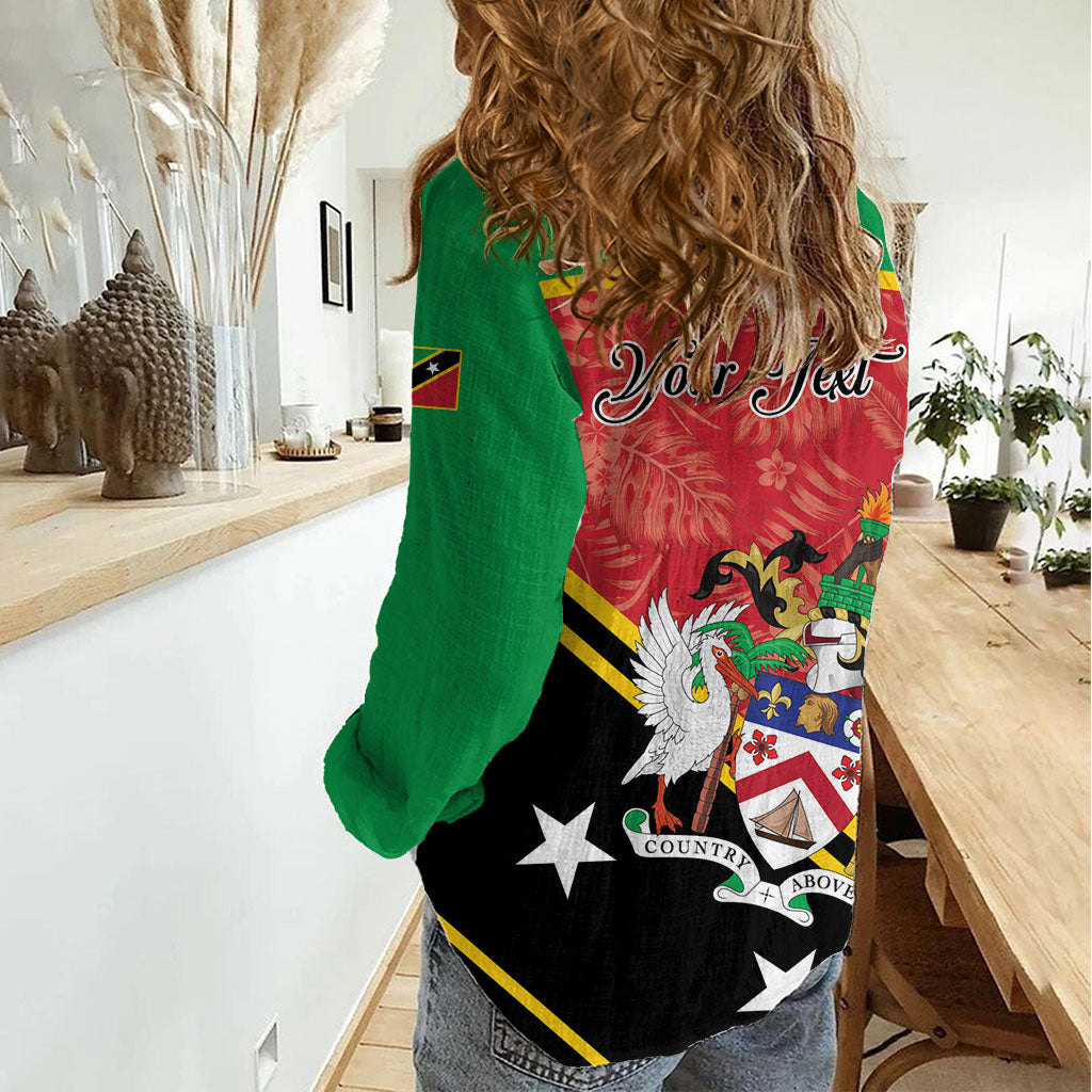 Personalized Saint Kitts and Nevis Women Casual Shirt Happy Independence Day