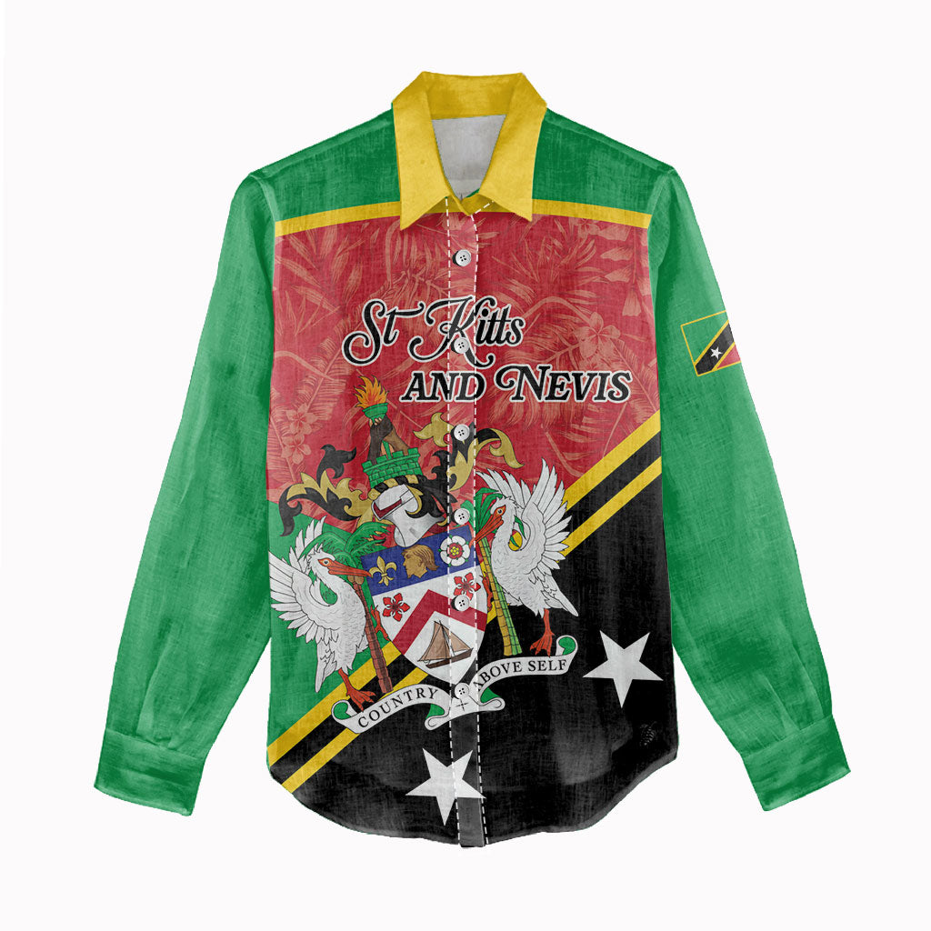 Personalized Saint Kitts and Nevis Women Casual Shirt Happy Independence Day