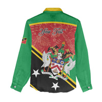 Personalized Saint Kitts and Nevis Women Casual Shirt Happy Independence Day