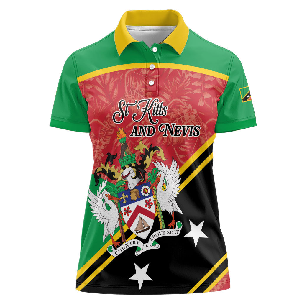 Personalized Saint Kitts and Nevis Women Polo Shirt Happy Independence Day