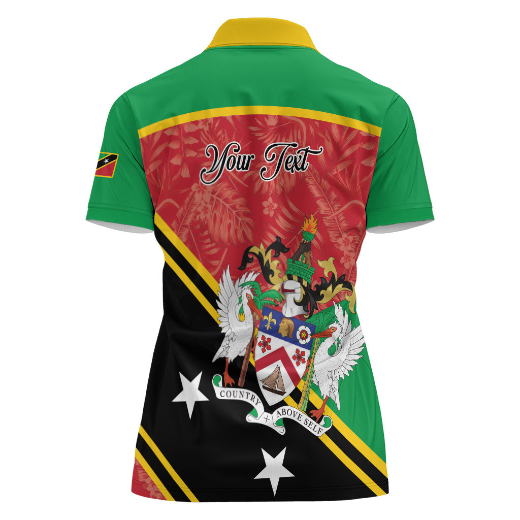 Personalized Saint Kitts and Nevis Women Polo Shirt Happy Independence Day