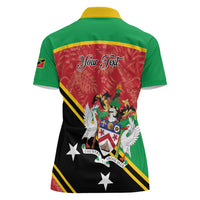 Personalized Saint Kitts and Nevis Women Polo Shirt Happy Independence Day