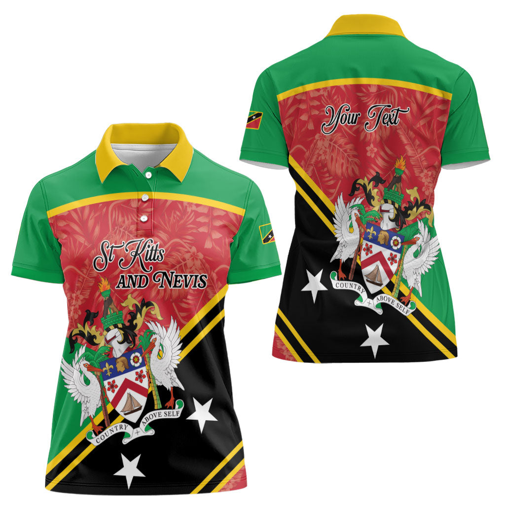 Personalized Saint Kitts and Nevis Women Polo Shirt Happy Independence Day