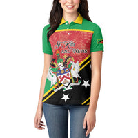 Personalized Saint Kitts and Nevis Women Polo Shirt Happy Independence Day