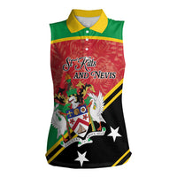 Personalized Saint Kitts and Nevis Women Sleeveless Polo Shirt Happy Independence Day