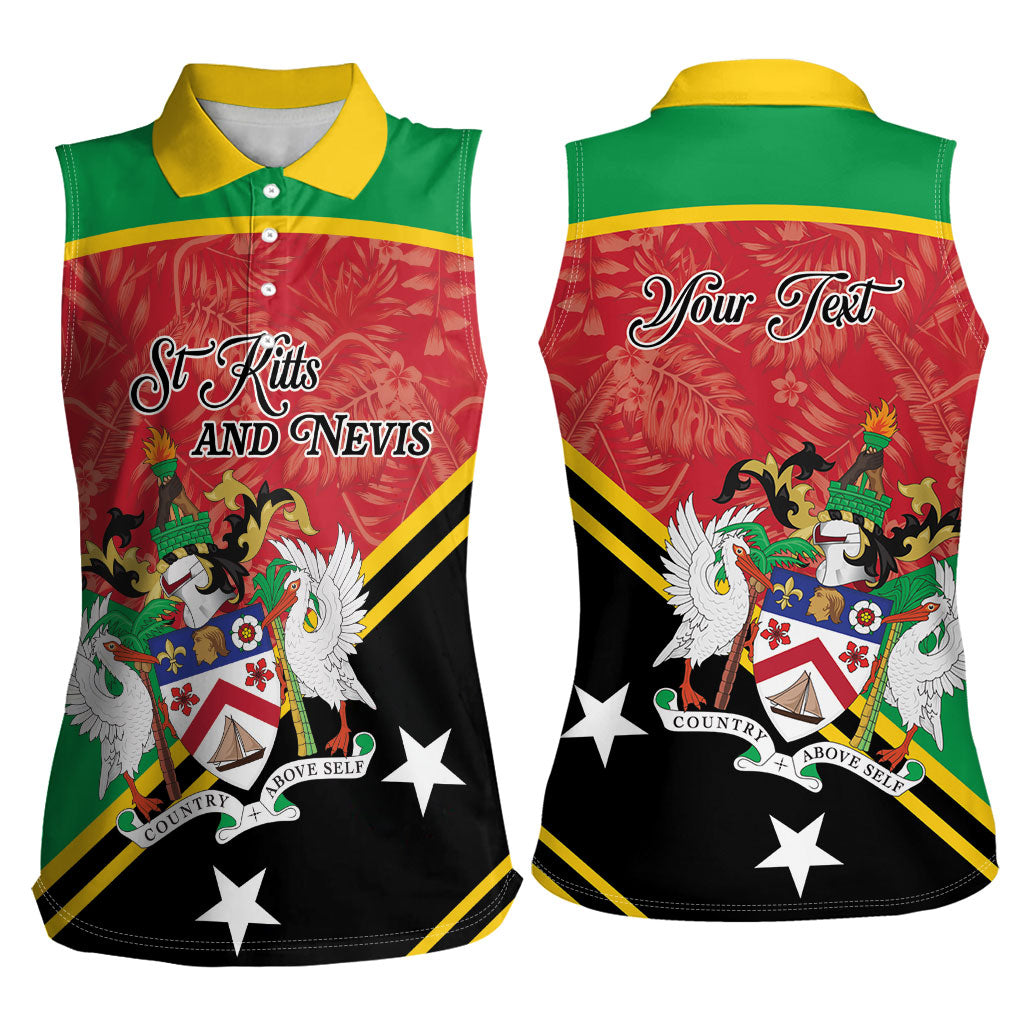 Personalized Saint Kitts and Nevis Women Sleeveless Polo Shirt Happy Independence Day