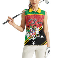 Personalized Saint Kitts and Nevis Women Sleeveless Polo Shirt Happy Independence Day